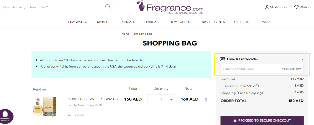 Fragrance.com how to get code